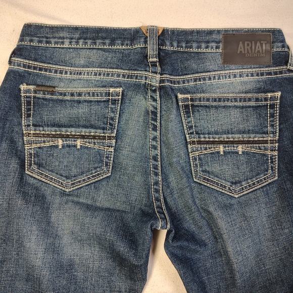 Ariat M7 Rocker Jeans Mens 34x32 Stretch Slim Fit Straight Coltrane Medium Wash - Picture 12 of 14